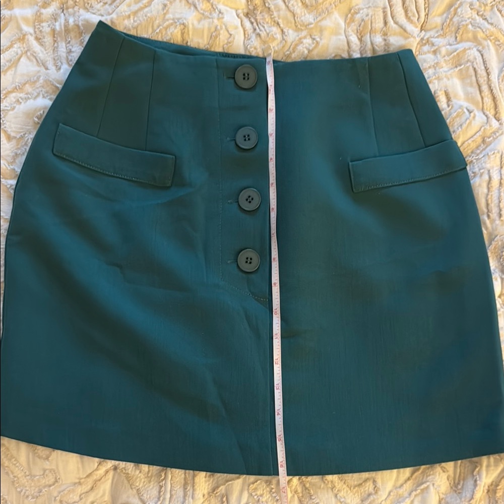 Cute Teal Button-Front Skirt - Picture 6 of 6